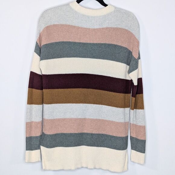 Madewell‎ Thompson Pocket Pullover Striped Knit Crew Neck Sweater Multi Color XS - Picture 2 of 5